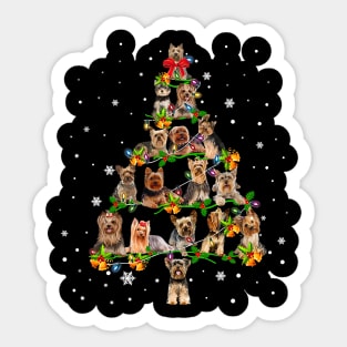 Yorkshire Terrier Christmas Tree Sticker